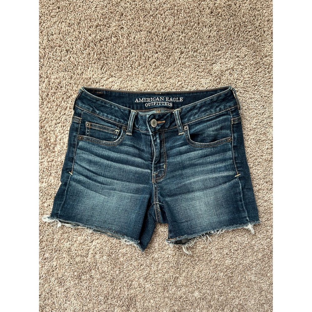 American Eagle Outfitters I Blue Denim Cutoff Shorts I Size 8 I Super Stretch